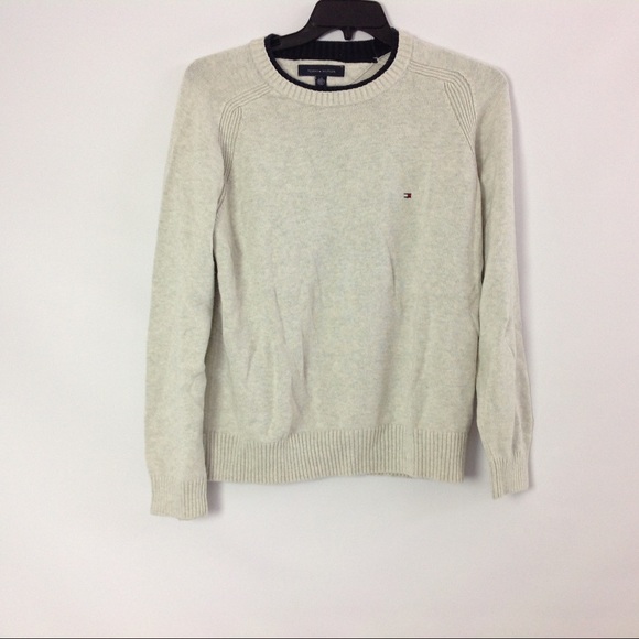 Tommy Hilfiger Men's Sweater Size L Ivory Crew - Picture 5 of 5